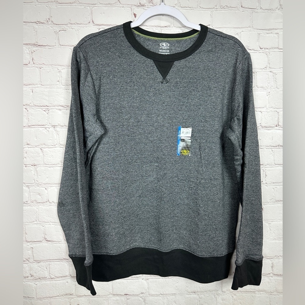Athletic Works‎ Boys black Fleece Lined Crewneck Sweatshirt Sz 2X, NWT